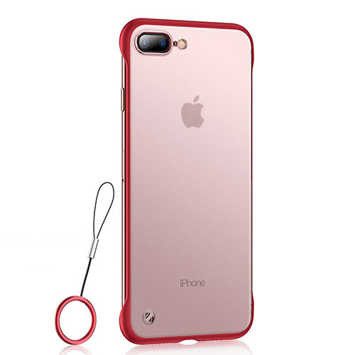 Ultra-thin Transparent TPU Soft Case Cover HT02 for Apple iPhone 7 Plus Red