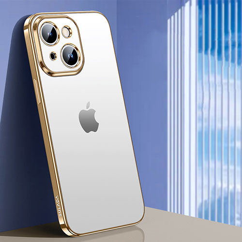 Ultra-thin Transparent TPU Soft Case Cover LD1 for Apple iPhone 15 Gold