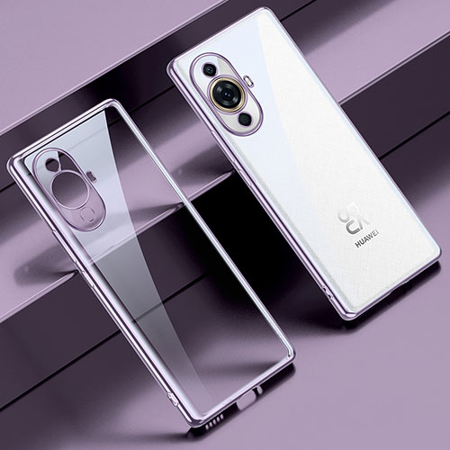 Ultra-thin Transparent TPU Soft Case Cover LD1 for Huawei Nova 11 Purple