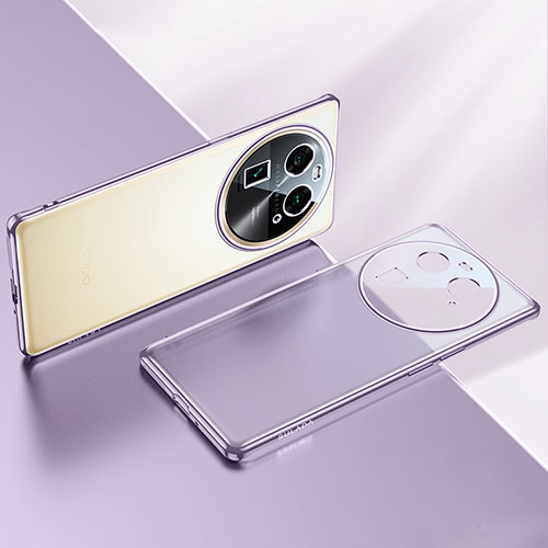 Ultra-thin Transparent TPU Soft Case Cover LD1 for Oppo Find X6 5G Purple