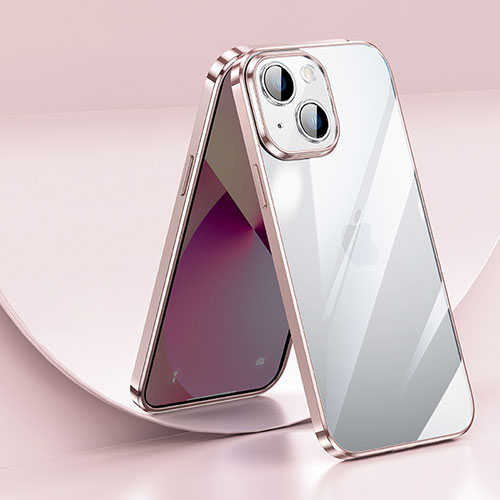 Ultra-thin Transparent TPU Soft Case Cover LD2 for Apple iPhone 13 Rose Gold