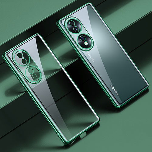 Ultra-thin Transparent TPU Soft Case Cover LD2 for Huawei Honor 70 5G Green