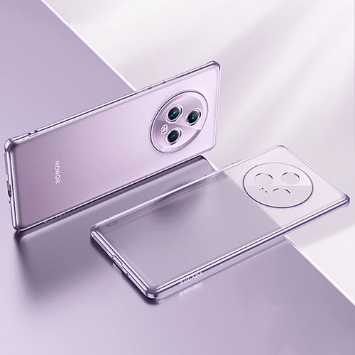 Ultra-thin Transparent TPU Soft Case Cover LD2 for Huawei Honor Magic5 5G Purple