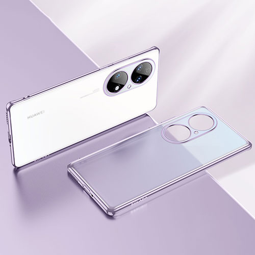 Ultra-thin Transparent TPU Soft Case Cover LD2 for Huawei P50 Purple