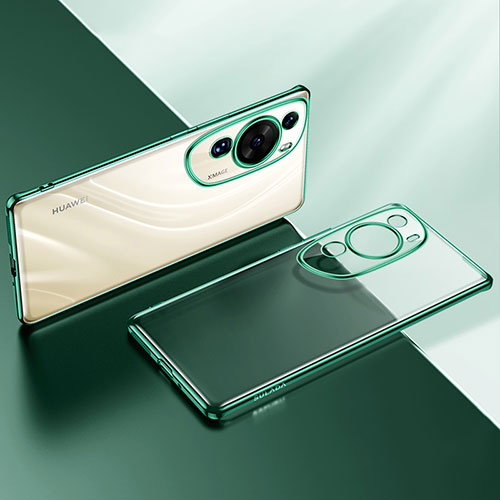 Ultra-thin Transparent TPU Soft Case Cover LD2 for Huawei P60 Art Green