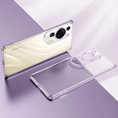 Ultra-thin Transparent TPU Soft Case Cover LD2 for Huawei P60 Art Purple