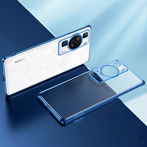 Ultra-thin Transparent TPU Soft Case Cover LD2 for Huawei P60 Pro Blue