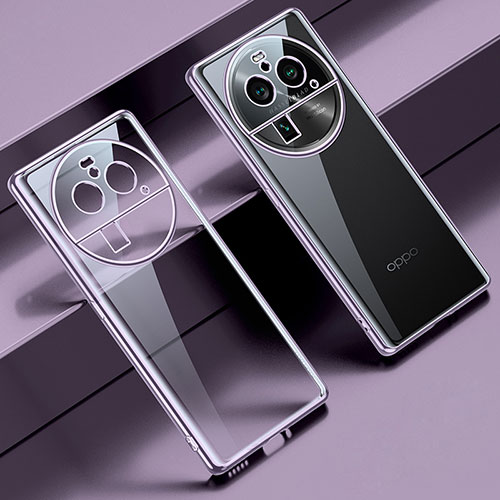 Ultra-thin Transparent TPU Soft Case Cover LD2 for Oppo Find X6 Pro 5G Purple