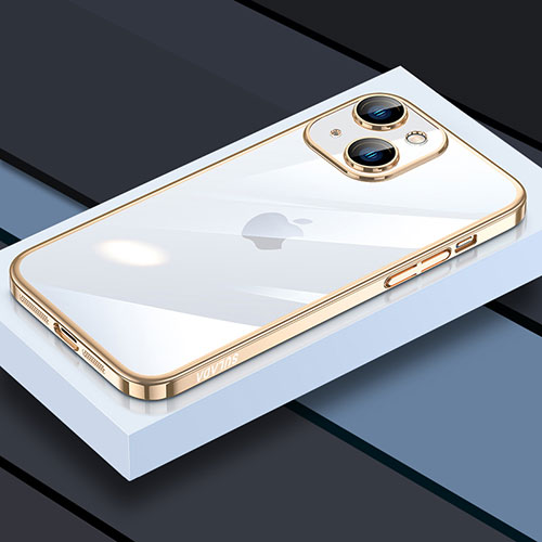 Ultra-thin Transparent TPU Soft Case Cover LD4 for Apple iPhone 15 Plus Gold