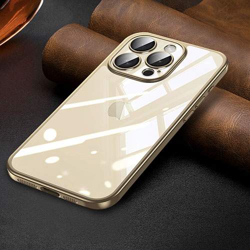 Ultra-thin Transparent TPU Soft Case Cover LD7 for Apple iPhone 14 Pro Gold