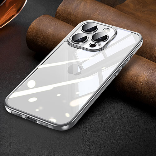 Ultra-thin Transparent TPU Soft Case Cover LD7 for Apple iPhone 14 Pro Max Silver