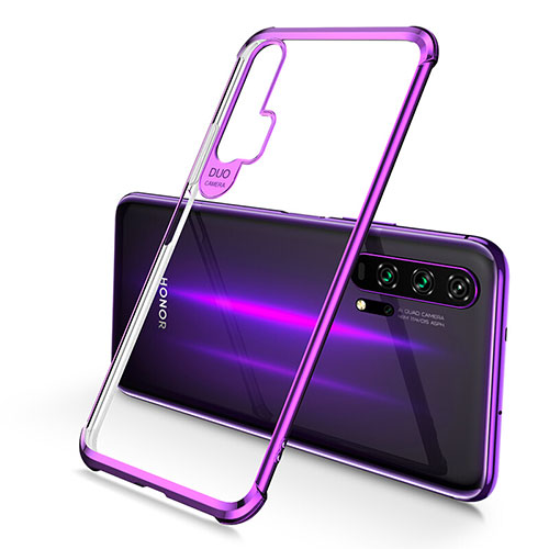 Ultra-thin Transparent TPU Soft Case Cover S01 for Huawei Honor 20 Pro Purple