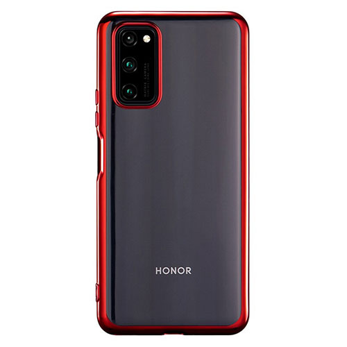 Ultra-thin Transparent TPU Soft Case Cover S01 for Huawei Honor V30 Pro 5G Red