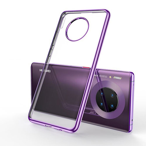 Ultra-thin Transparent TPU Soft Case Cover S01 for Huawei Mate 30 5G Purple