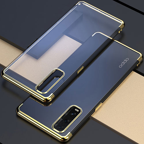 Ultra-thin Transparent TPU Soft Case Cover S01 for Oppo Find X2 Gold