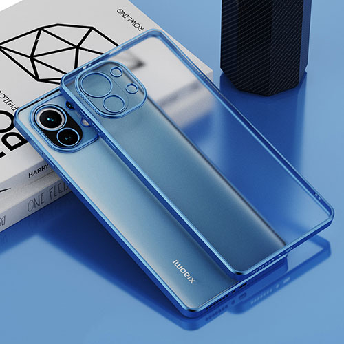 Ultra-thin Transparent TPU Soft Case Cover S01 for Xiaomi Mi 11 Lite 5G NE Blue