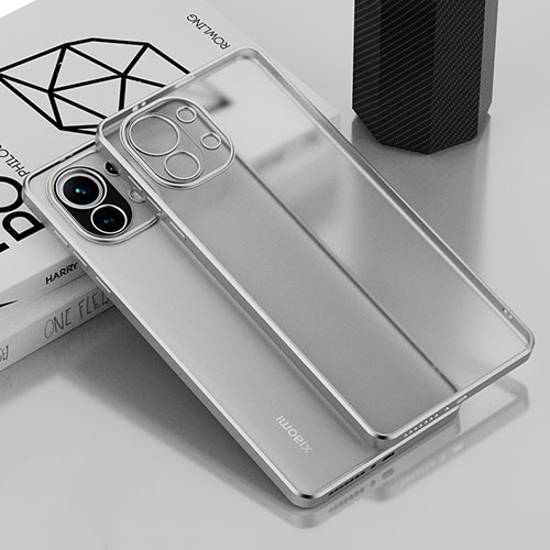 Ultra-thin Transparent TPU Soft Case Cover S01 for Xiaomi Mi 11 Lite 5G Silver