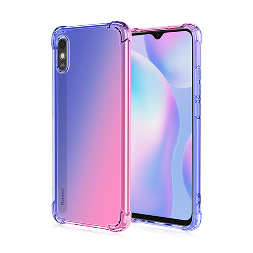 Ultra-thin Transparent TPU Soft Case Cover S01 for Xiaomi Redmi 9i Blue