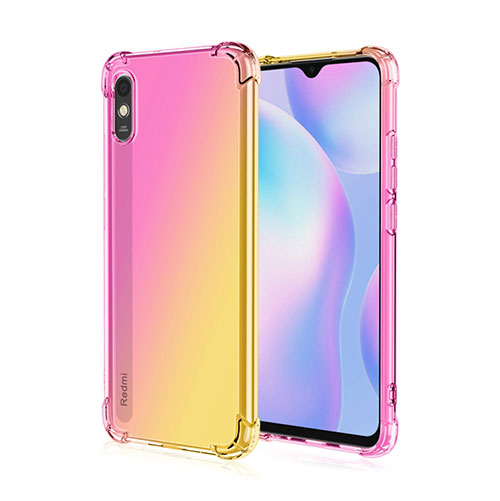 Ultra-thin Transparent TPU Soft Case Cover S01 for Xiaomi Redmi 9i Yellow