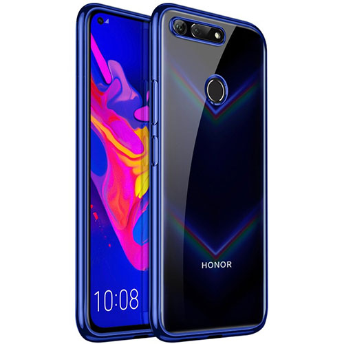 Ultra-thin Transparent TPU Soft Case Cover S02 for Huawei Honor V20 Blue