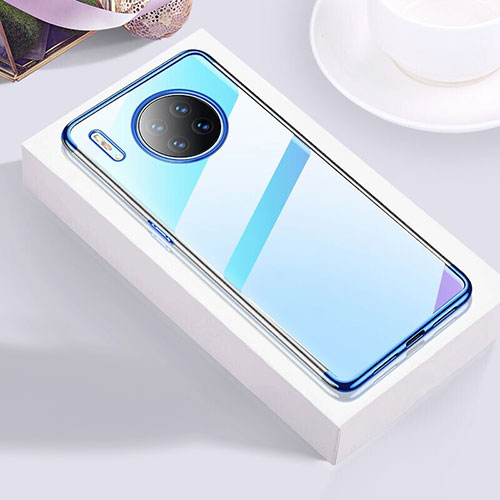 Ultra-thin Transparent TPU Soft Case Cover S02 for Huawei Mate 30 5G Blue