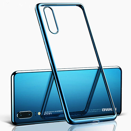 Ultra-thin Transparent TPU Soft Case Cover S02 for Huawei P20 Blue