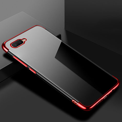 Ultra-thin Transparent TPU Soft Case Cover S02 for Oppo K1 Red