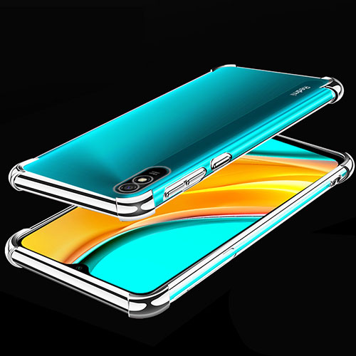 Ultra-thin Transparent TPU Soft Case Cover S02 for Xiaomi Redmi 9A Silver