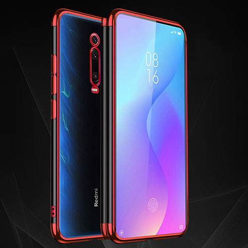 Ultra-thin Transparent TPU Soft Case Cover S02 for Xiaomi Redmi K20 Pro Red