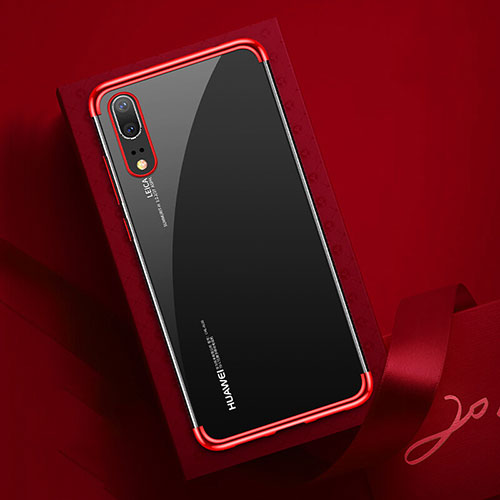 Ultra-thin Transparent TPU Soft Case Cover S03 for Huawei P20 Red