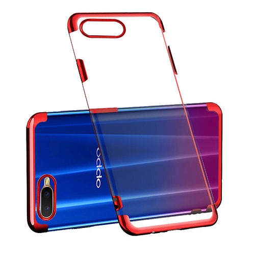 Ultra-thin Transparent TPU Soft Case Cover S03 for Oppo RX17 Neo Red