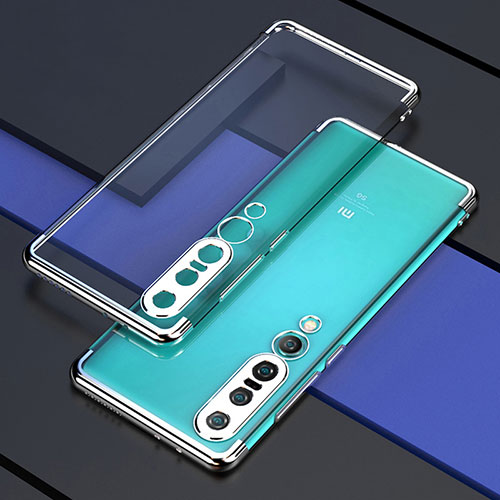 Ultra-thin Transparent TPU Soft Case Cover S03 for Xiaomi Mi 10 Pro Silver