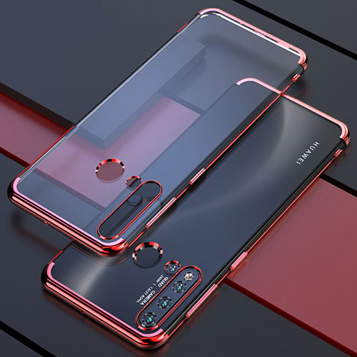 Ultra-thin Transparent TPU Soft Case Cover S04 for Huawei P20 Lite (2019) Red