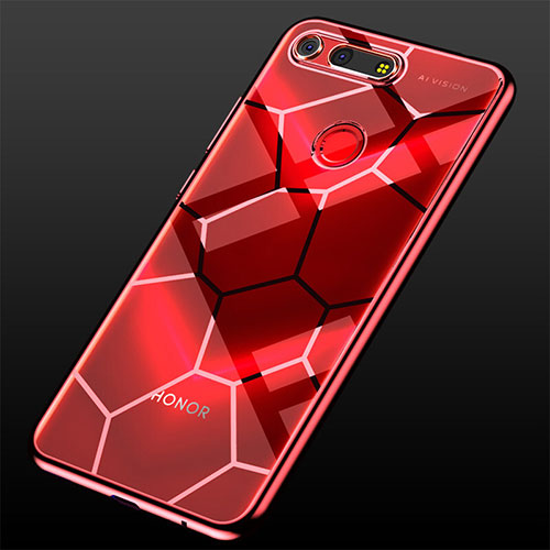 Ultra-thin Transparent TPU Soft Case Cover S05 for Huawei Honor V20 Red