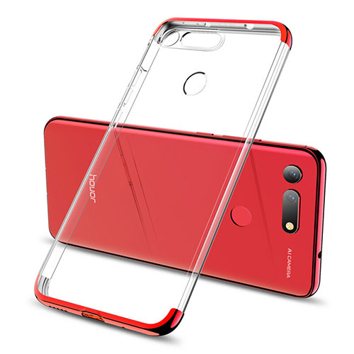 Ultra-thin Transparent TPU Soft Case Cover S06 for Huawei Honor V20 Red