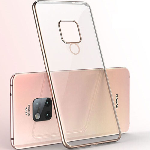 Ultra-thin Transparent TPU Soft Case Cover S06 for Huawei Mate 20 X 5G Gold