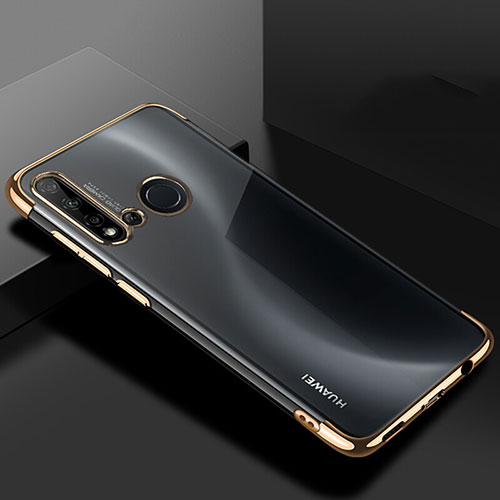 Ultra-thin Transparent TPU Soft Case Cover S07 for Huawei P20 Lite (2019) Gold