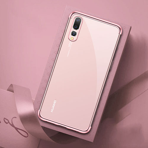 Ultra-thin Transparent TPU Soft Case Cover S07 for Huawei P20 Pro Pink