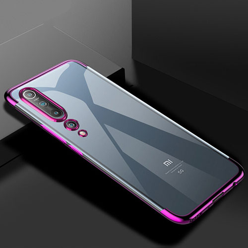 Ultra-thin Transparent TPU Soft Case Cover S2 for Xiaomi Mi 10 Purple