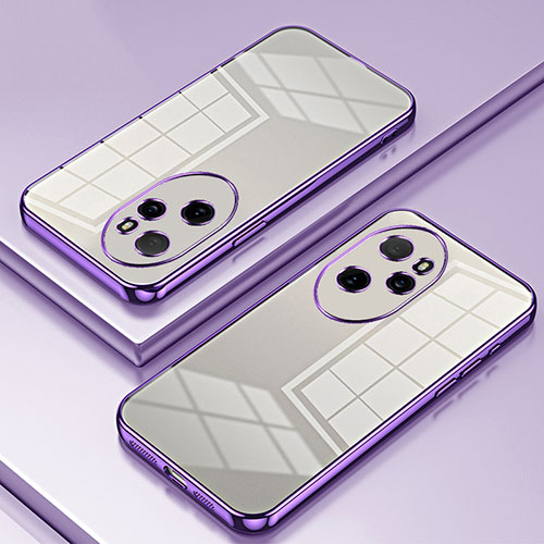 Ultra-thin Transparent TPU Soft Case Cover SY1 for Huawei Honor 100 Pro 5G Purple