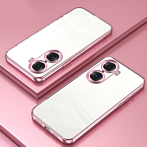 Ultra-thin Transparent TPU Soft Case Cover SY1 for Huawei Honor 60 Pro 5G Rose Gold