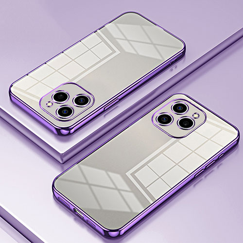 Ultra-thin Transparent TPU Soft Case Cover SY1 for Huawei Honor 60 SE 5G Purple