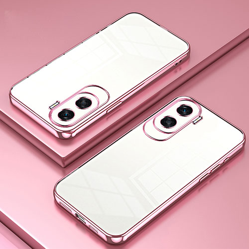 Ultra-thin Transparent TPU Soft Case Cover SY1 for Huawei Honor 90 Lite 5G Rose Gold