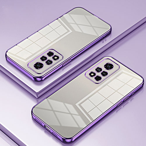 Ultra-thin Transparent TPU Soft Case Cover SY1 for Huawei Honor V40 5G Purple