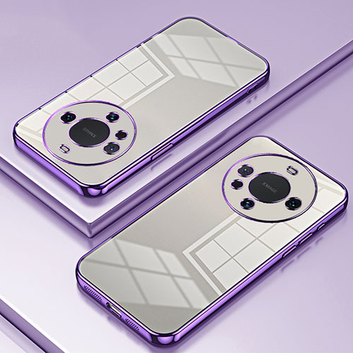 Ultra-thin Transparent TPU Soft Case Cover SY1 for Huawei Mate 60 Pro+ Plus Purple