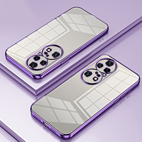 Ultra-thin Transparent TPU Soft Case Cover SY1 for Huawei P50 Pro Purple