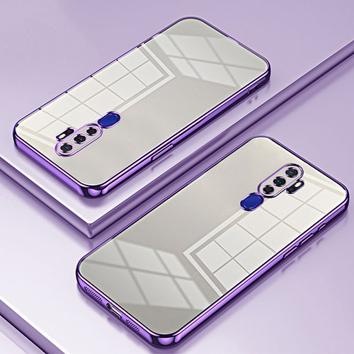 Ultra-thin Transparent TPU Soft Case Cover SY1 for Oppo A11X Purple
