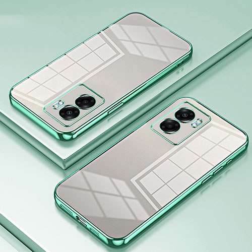 Ultra-thin Transparent TPU Soft Case Cover SY1 for Oppo A57 5G Green