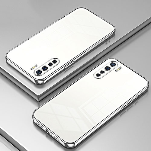 Ultra-thin Transparent TPU Soft Case Cover SY1 for Oppo A91 Silver