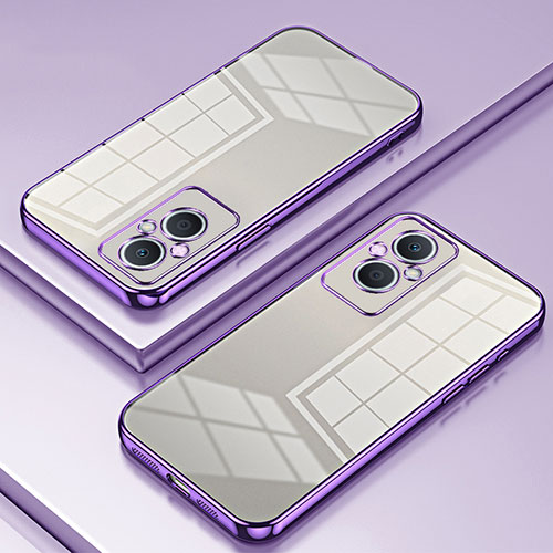 Ultra-thin Transparent TPU Soft Case Cover SY1 for Oppo A96 5G Purple